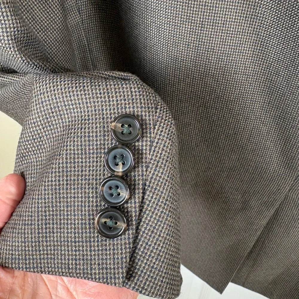 Lauren Ralph Lauren Blazer Men's 52R Brown Micro Houndstooth Sport Coat 2-Button
